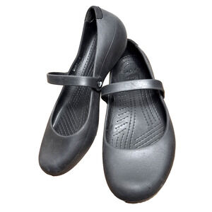 Crocs Alice Work Shoes Size 10 Womens Black Mary Jane’s Flats Slip Resistant EUC